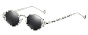 Peekaboo mens occhiali da sole ovali uomo 2023 stile punk rosso donna occhiali da sole retro rotondo oro nero struttura in metallo UV400 
