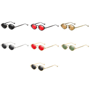 Peekaboo mens occhiali da sole ovali uomo 2023 stile punk rosso donna occhiali da sole retro rotondo oro nero struttura in metallo UV400 