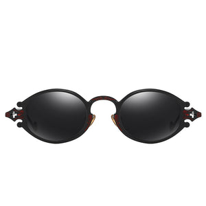 Peekaboo mens occhiali da sole ovali uomo 2023 stile punk rosso donna occhiali da sole retro rotondo oro nero struttura in metallo UV400 