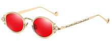 Carica l&#39;immagine nel visualizzatore di Gallery, Peekaboo mens occhiali da sole ovali uomo 2023 stile punk rosso donna occhiali da sole retro rotondo oro nero struttura in metallo UV400 