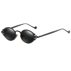 Peekaboo mens occhiali da sole ovali uomo 2023 stile punk rosso donna occhiali da sole retro rotondo oro nero struttura in metallo UV400 