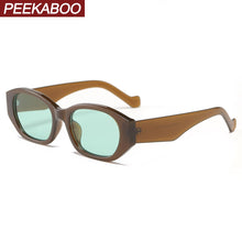 Load image into Gallery viewer, Peekaboo mens oval sunglasses retro vintage green brown polygon square sun glasses for women uv400 summer style 2023