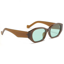 Load image into Gallery viewer, Peekaboo mens oval sunglasses retro vintage green brown polygon square sun glasses for women uv400 summer style 2023
