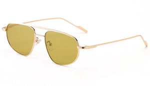 Peekaboo metal frame oval sunglasses for men double bridge women sun glasses uv400 green gold  2023 winter gifts