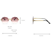 Load image into Gallery viewer, Peekaboo metal gold rimless glasses for men frameless gradient lens round sunglasses women blue brown uv400 2023 spring hinge