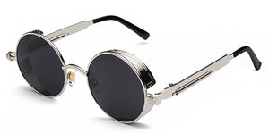 Peekaboo metal round steampunk sunglasses men women summer 2023 pink blue yellow red round sun glasses for women unisex