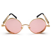 Load image into Gallery viewer, Peekaboo metal round steampunk sunglasses men women summer 2023 pink blue yellow red round sun glasses for women unisex