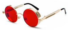 Load image into Gallery viewer, Peekaboo metal round steampunk sunglasses men women summer 2023 pink blue yellow red round sun glasses for women unisex