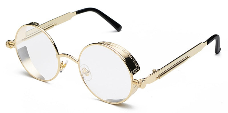 Peekaboo metal round steampunk sunglasses men women summer 2023 pink blue yellow red round sun glasses for women unisex