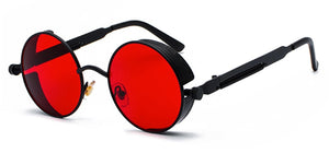 Peekaboo metal round steampunk sunglasses men women summer 2023 pink blue yellow red round sun glasses for women unisex