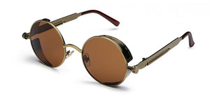 Peekaboo metal round steampunk sunglasses men women summer 2023 pink blue yellow red round sun glasses for women unisex