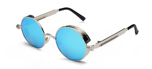 Peekaboo metal round steampunk sunglasses men women summer 2023 pink blue yellow red round sun glasses for women unisex