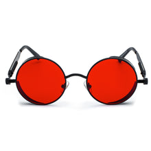 Load image into Gallery viewer, Peekaboo metal round steampunk sunglasses men women summer 2023 pink blue yellow red round sun glasses for women unisex