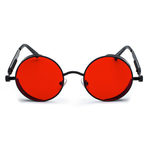 Peekaboo metal round steampunk sunglasses men women summer 2023 pink blue yellow red round sun glasses for women unisex