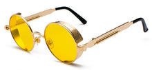 Load image into Gallery viewer, Peekaboo metal round steampunk sunglasses men women summer 2023 pink blue yellow red round sun glasses for women unisex