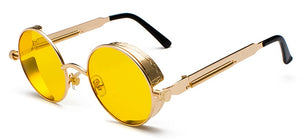 Peekaboo metal round steampunk sunglasses men women summer 2023 pink blue yellow red round sun glasses for women unisex