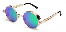 Load image into Gallery viewer, Peekaboo metal round steampunk sunglasses men women summer 2023 pink blue yellow red round sun glasses for women unisex