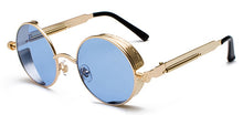 Load image into Gallery viewer, Peekaboo metal round steampunk sunglasses men women summer 2023 pink blue yellow red round sun glasses for women unisex