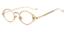 Load image into Gallery viewer, Peekaboo metal women steam punk glasses oval retro clear lens accessories vintage eye glasses for men round gold black silver