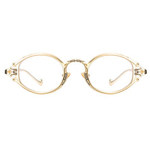 Load image into Gallery viewer, Peekaboo metal women steam punk glasses oval retro clear lens accessories vintage eye glasses for men round gold black silver