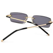 Load image into Gallery viewer, Peekaboo narrow rectangular sunglasses for men rimless metal small retro sun glasses for men uv400 gold blue green 2023 summer