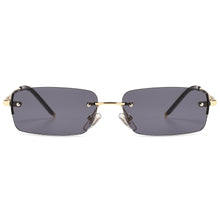 Load image into Gallery viewer, Peekaboo narrow rectangular sunglasses for men rimless metal small retro sun glasses for men uv400 gold blue green 2023 summer