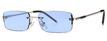 Load image into Gallery viewer, Peekaboo narrow rectangular sunglasses for men rimless metal small retro sun glasses for men uv400 gold blue green 2023 summer