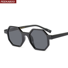 Load image into Gallery viewer, Peekaboo octagon sunglasses women brand designer vintage polygon black brown red small sun glasses female male uv400