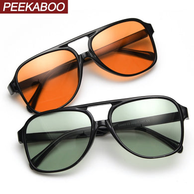 Occhiali da sole arancioni Peekaboo per uomo montatura grande verde occhiali da sole da donna uv400 donna 2023 montatura per PC accessori estivi 