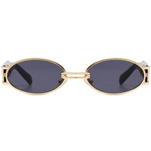 Load image into Gallery viewer, Peekaboo punk style retro oval sunglasses men metal uv400 gold round sun glasses for women 2023 vintage accessories male