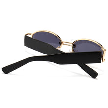 Load image into Gallery viewer, Peekaboo punk style retro oval sunglasses men metal uv400 gold round sun glasses for women 2023 vintage accessories male