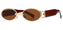Load image into Gallery viewer, Peekaboo punk style retro oval sunglasses men metal uv400 gold round sun glasses for women 2023 vintage accessories male