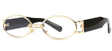 Load image into Gallery viewer, Peekaboo punk style retro oval sunglasses men metal uv400 gold round sun glasses for women 2023 vintage accessories male