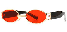 Load image into Gallery viewer, Peekaboo punk style retro oval sunglasses men metal uv400 gold round sun glasses for women 2023 vintage accessories male