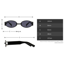 Load image into Gallery viewer, Peekaboo punk style retro oval sunglasses men metal uv400 gold round sun glasses for women 2023 vintage accessories male