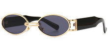 Load image into Gallery viewer, Peekaboo punk style retro oval sunglasses men metal uv400 gold round sun glasses for women 2023 vintage accessories male