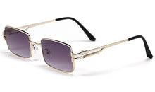 Load image into Gallery viewer, Peekaboo rectangle punk glasses for men retro style uv400 gold metal sunglasses women square brown 2023 drop shipping