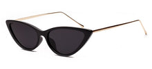 Load image into Gallery viewer, Peekaboo retro cat eye sunglasses white women&#39;s half metal frame small sun glasses female black leopard eyewear ladies
