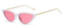Load image into Gallery viewer, Peekaboo retro cat eye sunglasses white women&#39;s half metal frame small sun glasses female black leopard eyewear ladies