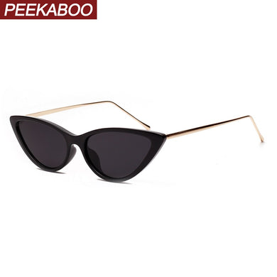 Peekaboo retro cat eye sunglasses white women's half metal frame small sun glasses female black leopard eyewear ladies
