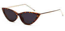 Load image into Gallery viewer, Peekaboo retro cat eye sunglasses white women&#39;s half metal frame small sun glasses female black leopard eyewear ladies