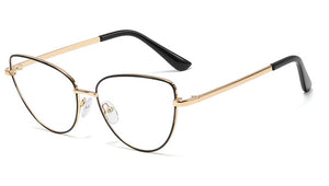 Peekaboo retro metal glasses frame cat eye female gold black clear lens triangle optical eyeglasses women's accessories