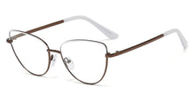 Load image into Gallery viewer, Peekaboo retro metal glasses frame cat eye female gold black clear lens triangle optical eyeglasses women&#39;s accessories