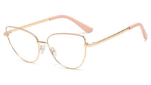 Load image into Gallery viewer, Peekaboo retro metal glasses frame cat eye female gold black clear lens triangle optical eyeglasses women&#39;s accessories