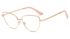 Peekaboo retro metal glasses frame cat eye female gold black clear lens triangle optical eyeglasses women's accessories