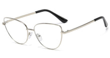 Load image into Gallery viewer, Peekaboo retro metal glasses frame cat eye female gold black clear lens triangle optical eyeglasses women&#39;s accessories