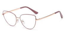 Load image into Gallery viewer, Peekaboo retro metal glasses frame cat eye female gold black clear lens triangle optical eyeglasses women&#39;s accessories
