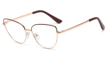 Load image into Gallery viewer, Peekaboo retro metal glasses frame cat eye female gold black clear lens triangle optical eyeglasses women&#39;s accessories