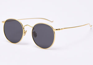 Peekaboo retro style metal sunglasses round men gold frame male sun glasses polarized women 2023 summer uv400 black brown