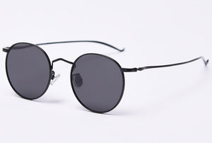 Peekaboo retro style metal sunglasses round men gold frame male sun glasses polarized women 2023 summer uv400 black brown